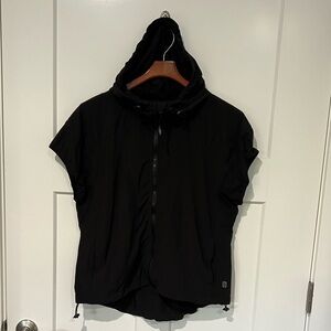 Bargray Zip Up Hooded Short Sleeve Jacket Sz M